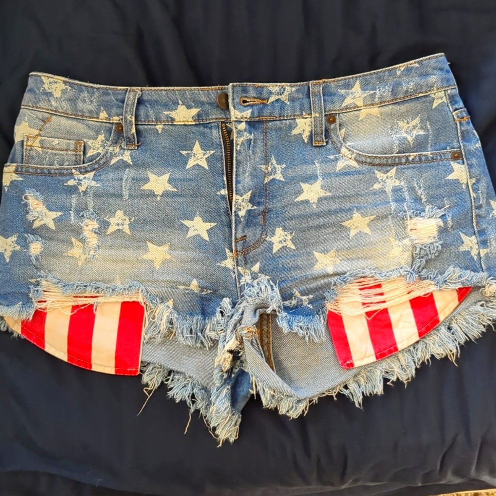 Mossimo Size 8/29 Stars and Stripes Women's Shorts